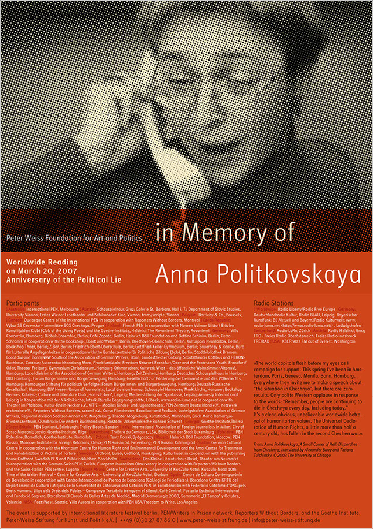 ilb – world wide reading – Anna Politkovskaya